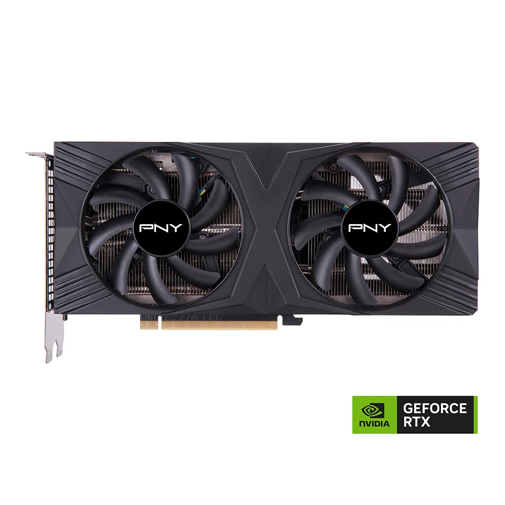 PNY GeForce RTX 4060 Ti 8GB VERTO Dual Fan Video Card
Part: VCG4060T8DFXPB1
UPC: 751492777238
Cores: 4352
Clock: 2310 MHz
Boost: 2535 MHz
Memory: 8GB GDDR6 (128-bit, 18 Gbps)
Bandwidth: 288 GB/s
TDP: 160 W
NVLink: No
Outputs: DP 1.4a (x3), HDMI 2.1
Multi-Screen: 4
Resolution: 7680x4320 @120Hz
Power: 8-pin
Bus: PCIe 4.0 x16 (x8 active)
Dimensions: 9.65" x 4.43" x 1.57"
Box: 12.78" x 6.77" x 3.54"