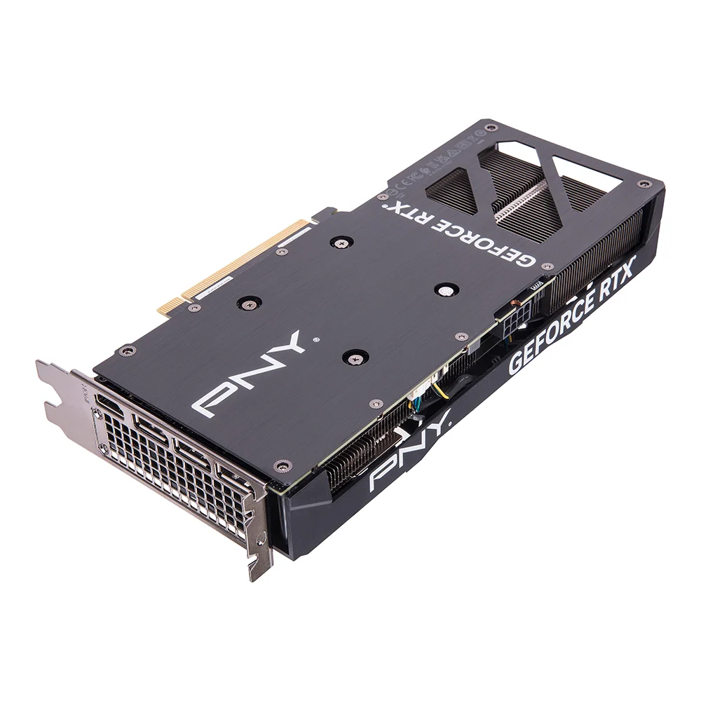 PNY GeForce RTX 4060 Ti 8GB VERTO Dual Fan Video Card
Part: VCG4060T8DFXPB1
UPC: 751492777238
Cores: 4352
Clock: 2310 MHz
Boost: 2535 MHz
Memory: 8GB GDDR6 (128-bit, 18 Gbps)
Bandwidth: 288 GB/s
TDP: 160 W
NVLink: No
Outputs: DP 1.4a (x3), HDMI 2.1
Multi-Screen: 4
Resolution: 7680x4320 @120Hz
Power: 8-pin
Bus: PCIe 4.0 x16 (x8 active)
Dimensions: 9.65" x 4.43" x 1.57"
Box: 12.78" x 6.77" x 3.54"