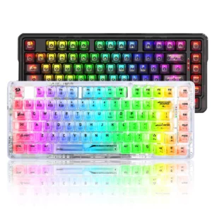 Redragon K649CTB RGB ELF PRO 75% Hot-swappable With Gasket Wireless Mechanical Keyboard - Crystal | Cystal BlackFEATURES:
Redragon 75% hot-swappable wireless mechanical
keyboard with GASKET MOUNT, Fully transparent housing

● Redragon customized crystal switch
● Transparent housing, keycaps, switches design for better light effects.
● RGB backlight with programmed light patterns.
● GASKET-MOUNTED brings better typing experience
● Hot swappable design for more switch brand options
● 2 sound dampening foam to reduce the noise from switches
● Tri-mode connectivity 2.4Ghz, Bluetooth, Wired connectivity to support more devices.
