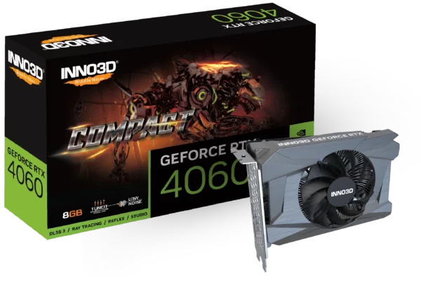 INNO3D GeForce RTX 4060 GDDR6 Compact Graphics Card - Nvidia Video Cards