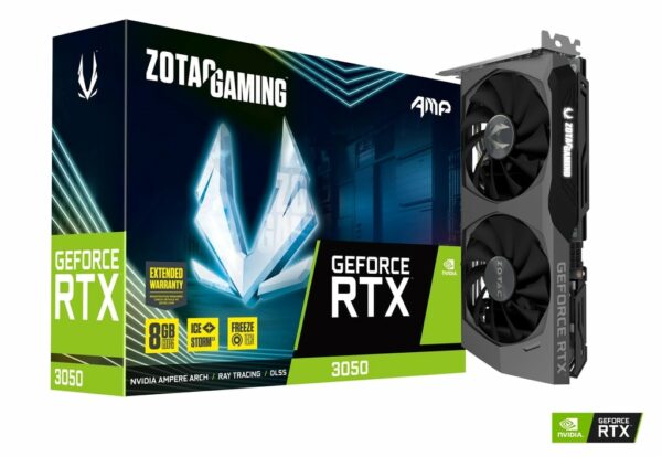 Zotac Gaming GeForce RTX 3050 AMP  8GB GDDR6 Graphics Card - Nvidia Video Cards