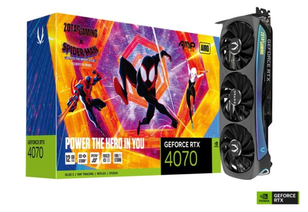 Zotac Gaming Geforce RTX 4070 AMP Airo Spiderman Across the Spider-Verse Bundle Graphics Card - Nvidia Video Cards