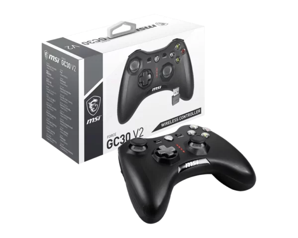 MSI Force GC30 V2 Wireless Controller Gamepad - Black | White - Black