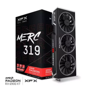 XFX Speedster MERC 319 AMD Radeon RX 6900 XT Black with 16GB GDDR6, AMD RDNA 2 Gaming Graphics CardPERFORMANCE TO RULE YOUR GAME
Introducing the AMD Radeon™ RX 6000 Series graphics cards, featuring the breakthrough AMD RDNA™ 2 architecture, engineered to deliver powerhouse performance for all gamers. The AMD Radeon™ RX 6900 XT graphics cards power a new generation of competitive and 4K gaming with vivid visuals, and elevated experiences in every game and every frame.20137