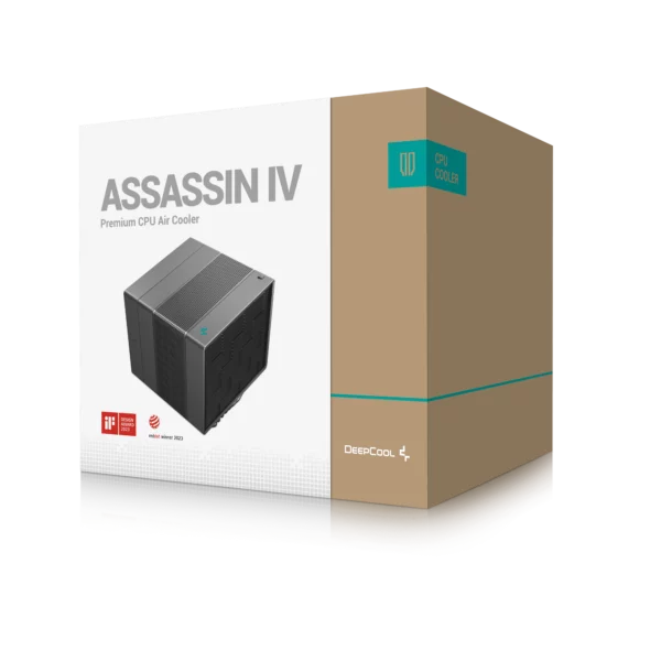 DeepCool Assassin IV High Performance Cooler Dual Tower CPU Air Cooler - Black | WhiteASSASSIN IV / ASSASSIN IV WH


The ASSASSIN returns with a new white aesthetic and efficient cooling capacity. The ASSASSIN IV WH provides exceptional performance and is armed with seven heat pipes and newly designed 120 and 140mm FDB fans.




Product Dimensions
144×147×164 mm(L×W×H)


Heatsink Dimensions
140×110×160 mm(L×W×H)