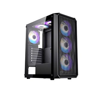 iForgame Kiryu H2 w/ 4 Fans ATX Midtower Gaming Chassis Black - Chassis