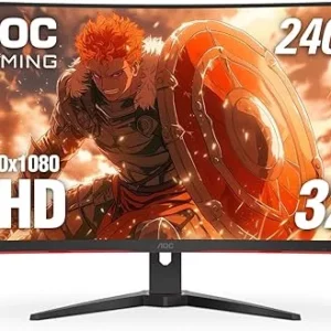 AOC C32G2ZE 31.5" 240Hz VA 1920 x 1080 Freesync Premium 1080p Gaming MonitorC32G2ZE is the gaming monitor of your choice. At 240Hz refresh rate and 0.5ms response time, the curved gaming display eliminates screen blur and transmits ultra-smooth imagery. Freesync Premium Technology ensures that the refresh rate is constantly synced with your processor which offers intense stutter-free on-screen action. The curved 1500R, VA Panel is equipped with HDR mode and delivers superior consistency with wide viewing angles, giving you everything you need to be on top of the game.
<ul>
 	<li>Curved</li>
 	<li>Freesync Premium</li>
 	<li>240Hz</li>
 	<li>0.5ms</li>
 	<li>VA</li>
 	<li>Ultra Narrow Border</li>
</ul>