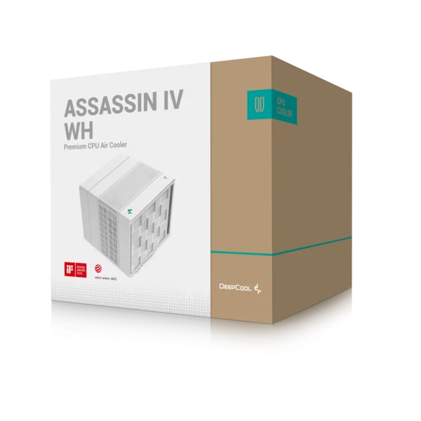 DeepCool Assassin IV High Performance Cooler Dual Tower CPU Air Cooler - Black | WhiteASSASSIN IV / ASSASSIN IV WH


The ASSASSIN returns with a new white aesthetic and efficient cooling capacity. The ASSASSIN IV WH provides exceptional performance and is armed with seven heat pipes and newly designed 120 and 140mm FDB fans.




Product Dimensions
144×147×164 mm(L×W×H)


Heatsink Dimensions
140×110×160 mm(L×W×H)