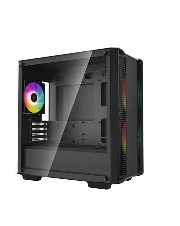 DeepCool CC360 ARGB Mini-ITX Micro-ATX Size Tempered Glass with Pre-Installed 2x 120mm ARGB Fans Computer Case - Black | White - Chassis