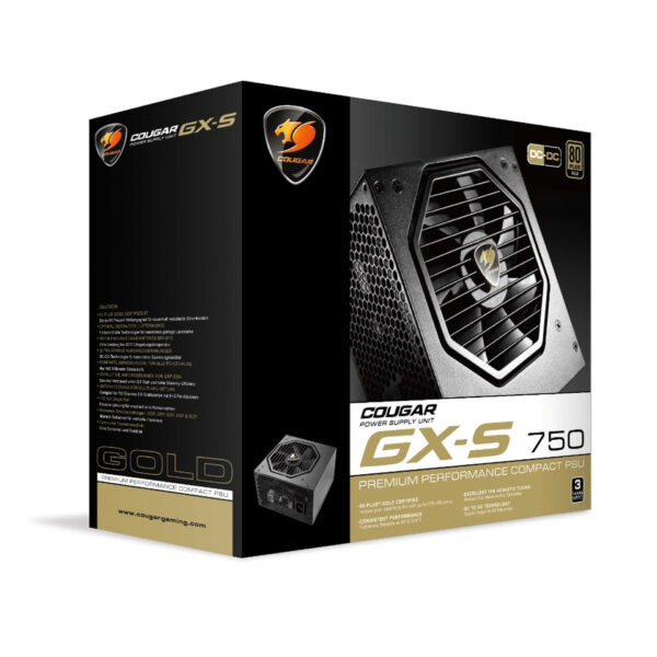 Cougar PSU GX-S 650W | 750W 80 Plus Gold Fixed Output Cable - Power Sources