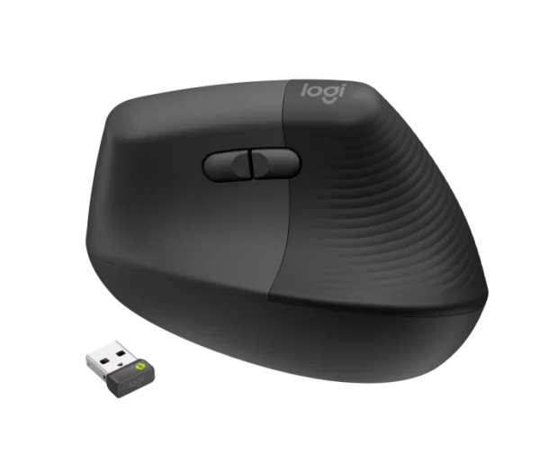 Logitech Lift Vertical Ergonomic Mouse - Graphite | Off White - Computer Accessories