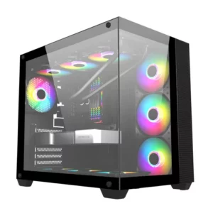 Trendsonic IGLOO IG30A Dual Chamber Gaming ATX CasePanel: Tempered Glass Front and Side Panel

Pre-Installed Fan: N/A

Fan Options:
Front: 3*12cm or 2*12cm
Rear: 3*12cm or 2*12cm
Side: 3*12cm or 2*12cm
Top: 2*12cm

Liquid Cooling Options:
Top: 240mm/280mm/360mm
Bottom: 240mm/280mm/360mm
Side: 120mm/240mm/280mm

Black | White | Pink