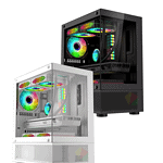 Coolman REYNA M-ATX ITX PC Case - Black | White