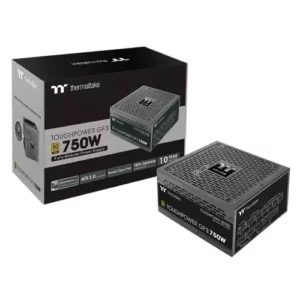 Thermaltake Toughpower GF3 750W | 850W | 1000W | 1200W 80Plus Gold Power SupplyDesigned with a native PCIe 12+4pin connector, the Toughpower GF3 series is compatible with Intel ‘s ATX 3.0 specification and is built for next-gen PCIe 5.0 graphics cards.

The wattage marked on 12VHPWR’s connector is the recommended wattage. (Ref. Intel design guideline) The native 16 PIN (12VHPWR) PCIe connector of GF3 750W can deliver up to 300W for PCIe 5.0 graphics cards.

Note: Recommended wattage is an estimation of system power demand. Actual power demands may vary based on specific components, usage, and many other factors.