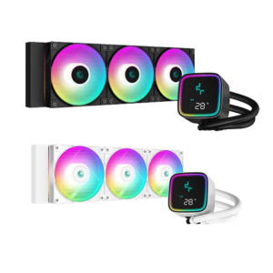 DeepCool LS720 SE DIGITAL 360mm AIO CPU Cooler - Black | White<div class="col-xs-10 col-sm-10 col-md-8 col-md-offset-0 col-sm-offset-1 col-xs-offset-1 padding0 font02 product_design_font28 font_color_black wow fadeInUp animated margintop50 animated" data-wow-delay="1s">LS720 SE DIGITAL</div>
<div class="col-xs-10 col-sm-10 col-md-8 col-md-offset-0 col-sm-offset-1 col-xs-offset-1 padding0 font03 product_design_font12 font_color_black margintop10">The LS720 SE DIGITAL cooler is an upgraded version of DeepCool's LS SE liquid coolers. Everything you love from DeepCool AIOs, but with the inclusion of a CPU status screen! Clear up precious room on your desktop by moving the CPU monitoring software off your monitor and onto the pump in your computer tower.</div>
