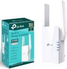 TP-Link RE705X AX3000 Mesh WiFi 6 Extender<ul class="">
 	<li>Dual Band WiFi 6 - Separates 5 GHz (2402 Mbps) and 2.4 GHz (574 Mbps) WiFi bands for faster speeds and greater capacity with the latest technology<sup>†</sup></li>
 	<li><strong>EasyMesh-Compatible</strong> - Flexibly create a whole home mesh WiFi</li>
 	<li>AP Mode - Create a new WiFi access point through the Gigabit Ethernet port to enhance your wired network with WiFi capability</li>
 	<li>Gigabit Ethernet Port - Provides high-speed wired access, ideal for smart TVs, PCs, and game consoles</li>
 	<li>App Control - Easy Setup and management with your network using the TP-Link Tether app</li>
</ul>