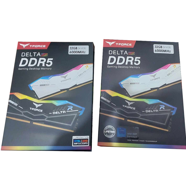 TEAMGROUP T-Force Delta RGB 32GB Kit 2x16GB 6000Mhz CL38 DDR5 Intel XMP Desktop Memory