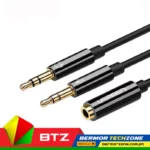 UGreen AV140 Dual 3.5mm Male To 3.5mm Female Audio Cable 20CM