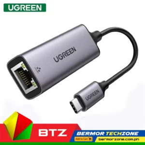 UGreen CM199 USB-C 3.1 GEN1 To Gigabit Ethernet Adapter 10CMUGREEN Gigabit USB 3.1 to Ethernet Adapter
<ul>
 	<li>Faster and more stable wired network than Wi-Fi.</li>
 	<li>Up to 1000Mbps internet speed.</li>
 	<li>Compatible with most USB A devices.</li>
 	<li>Backward compatible with USB 2.0.</li>
 	<li>Stylish and Durable aluminum shell.</li>
 	<li>Compact and Portable Size.</li>
 	<li>High-Performance AX88179A Chip.</li>
</ul>