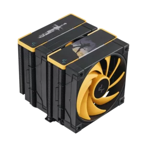 Deepcool AK620 Zero Dark ZORIA Special Model CPU Air Cooler<div class="col-xs-10 col-sm-10 col-md-8 col-md-offset-0 col-sm-offset-1 col-xs-offset-1 padding0 font02 product_design_font28 font_color_black wow fadeInUp animated margintop50 animated" data-wow-delay="1s">AK620 ZERO DARK ZORIA</div>
<div class="col-xs-10 col-sm-10 col-md-8 col-md-offset-0 col-sm-offset-1 col-xs-offset-1 padding0 font03 product_design_font12 font_color_black margintop10">The AK620 ZERO DARK ZORIA is a higher-end dual-tower air cooler that builds upon the well-known AK620 design. This edition of the AK620 is a special model that was developed in collaboration with Anshar Studios and is based on their Zoria: Age of Shattering role-playing game.</div>
<div>
<table class="table table-bordered table-striped table-hover product_design_font14 table01">
<tbody>
<tr class="firstRow">
<td>Product Dimensions</td>
<td>129×138×160 mm(L×W×H)</td>
</tr>
<tr>
<td>Heatsink Dimensions</td>
<td>127×110×157 mm(L×W×H)</td>
</tr>
<tr>
<td>Net Weight</td>
<td>1456 g</td>
</tr>
<tr>
<td>Heatpipe</td>
<td>Ø6 mm×6 pcs</td>
</tr>
<tr>
<td>Fan Dimensions</td>
<td>120×120×25 mm(L×W×H)</td>
</tr>
<tr>
<td>Fan Speed</td>
<td>500~1850 RPM±10%</td>
</tr>
</tbody>
</table>
</div>
<div></div>