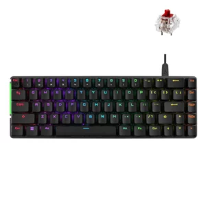 Asus M601 ROG Falchion WL NX Red | Blue Gaming Mechanical KeyboardThe compact 65% layout seamlessly integrates arrow and navigation keys into a 60% keyboard frame, while the ROG NX Mechanical Switch delivers fast actuation and precise feedback. An interactive touch panel simplifies control customization, and dual-mode connectivity ensures stable performance with up to 450 hours of battery life. With durable ROG PBT doubleshot keycaps and a protective keyboard cover case, this wireless keyboard also offers stunning Aura Sync RGB lighting for a fully immersive experience.