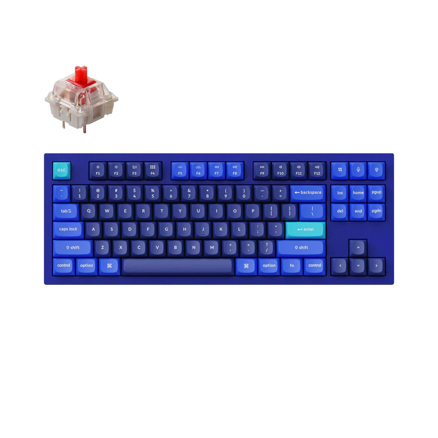 Keychron Q3 Full Assembled Knob RGB Backlight LED Hot-Swap Aluminum Gateron Red | Blue | Brown Switch 80 Percent Layout 87 Keys Wired Keyboard Only - BlueThe Keychron Q3 is a top-tier, fully customizable mechanical keyboard designed to elevate your typing experience. Crafted with a classic tenkeyless layout, a full aluminum CNC machined body, and a double-gasket design, the Q3 offers premium comfort and endless customization possibilities. It features QMK/VIA support for easy programming, a programmable knob for enhanced workflow, and OSA profile double-shot PBT keycaps for a comfortable feel. The keyboard also allows for switch layouts between macOS and Windows, making it versatile for different operating systems. With hot-swappable sockets, south-facing RGB LED lights, and all-new screw-in PCB stabilizers, the Q3 is a standout choice for enthusiasts seeking a high-performance keyboard.