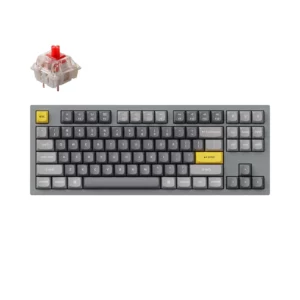 Keychron Q3 Full Assembled Knob RGB Backlight LED Hot-Swap Aluminum Gateron Red | Blue | Brown Switch 80 Percent Layout 87 Keys Wired Keyboard Only - GreyThe Q3 is a fully customizable mechanical keyboard designed to elevate your typing experience. Featuring a classic tenkeyless layout, full aluminum CNC machined body, double-gasket design, and QMK/VIA support, the Q3 offers premium typing comfort and endless possibilities. The refined metal artistry of the 6063 aluminum body, crafted through CNC machining and multiple finishing stages, creates a solid, desk-worthy piece. Every component is easily assembled, allowing for comprehensive customization. The innovative double gasket design, with added silicone pads, reduces sound resonance and improves typing sound.

The programmable knob enhances workflow, and the OSA profile double-shot PBT keycaps provide a comfortable feel. With switch layouts for macOS and Windows, full QMK and VIA support for easy programming, and hot-swappable sockets for switch changes without soldering, the Q3 is a versatile keyboard for enthusiasts.