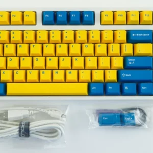 Leopold FC750R PD Yellow Blue White Case TKL 87 Keys | PBT Double Shot Keycap | USB and PS2 Interface Mechanical Keyboard Cherry MX Brown | Cherry MX Blue | Cherry MX Silent Red | Cherry MX Clear SwitchThe Leopold FC750R PD offers convenient functionality customization through DIP switches located at the bottom of the keyboard. These switches allow you to swap the functions of the Windows key with the left Alt or Fn key, exchange the Caps Lock key with the left Ctrl key, and disable the Windows key altogether. Whether you're a touch typist, a gamer, or simply someone who values fast and accurate typing, the Leopold FC750R PD TKL mechanical keyboard provides the versatility and performance you need.