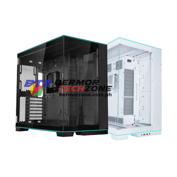Lian Li O11 Dynamic EVO RGB E-ATX Tower Gaming Computer Case - Black | WhiteO11D EVO RGB • Two L-shaped light strips on top and bottom with befitting lighting effects. • Front and side tempered glass panels with a removable pilar for a seamless view of components and RGB lighting. • 2 heights adjustable motherboard rear I/O and mounting points. • Supports up to 420mm radiator on top, and 360mm radiator on side and bottom. • Supports 140mm fans x3 on top, side, and bottom. • Cable management friendly with more space at the second chamber. • Optional accesories for vertical GPU or upright GPU mounting.