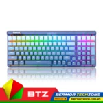 Redragon K656 Garen PRO 100 Keys Translucent Board Hot-Swappable 3-Mode Wireless White Blue RGB Gaming Keyboard - Purple Switch