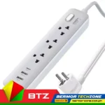 UGREEN CD286 15143 6-in-1 Surge Protector Power Strip 2 AC Outlets +  30W 2A1C White