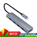 UGREEN CM219 70336 15cm USB-C 3.0 To 4 Ports HUB 4-in-1 Gray