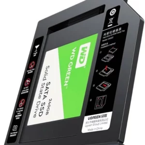 UGREEN CM322 70657 UGREEN SATA Hard Disk Drive Caddy Tray 9.5mm BlackUgreen 9.5mm Sata III 2.5 inch HDD SSD Caddy Cradle Box is an external sled disk box that can be inserted into the CD rom slot of your computer or laptop. You can mount your SSD or HDD up to 9.5mm thick in the Caddy cradle box. Since the sled box is mounted on the old generation CD-Rom area, it helps you to use this area more effectively. It offers you up to 5Tb capacity and up to 6Gb/s data transmission rate support. In this way, you can increase the speed and capacity of your laptop. Connector, screw and small screwdriver are included in the box; so it can be easily installed without looking for extra equipment.