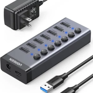 UGREEN CM481 90305 7 Port USB 3.0 HUB 12V 2A Power Supply Gray<ul class="a-unordered-list a-vertical a-spacing-mini">
 	<li class="a-spacing-mini"><span class="a-list-item">7 Ports USB 3.0 Hub: UGREEN 7 in 1 Power USB 3.0 Hub is equipped with 7 high-speed USB 3.0 ports. You can easily extend multiple USB devices for your laptop or PC such as a keyboard, mouse, U-Disk, printer, card reader, hard disk, camera, speaker, and more.</span></li>
 	<li class="a-spacing-mini"><span class="a-list-item">4 Smart Charging Ports: There are 4 USB ports of the UGREEN USB 3.0 Charging hub support charging for other devices like smartphones, tablets, earphone, USB fans, and more. The most important thing is that it could automatically detect your device's charging protocols to deliver the optimum charge, and protect the battery of your device from damage.</span></li>
 	<li class="a-spacing-mini"><span class="a-list-item">Fast & Stable Transfer: UGREEN USB 3.0 hub provides up to 5 Gbps data transfer speeds, and you can transfer an HD movie in seconds. The external 12V/2A power supply port and adapter can greatly ensure stability when connecting multiple high-power devices.</span></li>
 	<li class="a-spacing-mini"><span class="a-list-item">Individual Switch & Led Light: This UGREEN USB 3.0 expander Hub is equipped with individual switches and LED indicators for each USB port. Lets you turn each device on and off individually at any time, and know the working status of the USB ports.</span></li>
 	<li class="a-spacing-mini"><span class="a-list-item">Widely Compatible & Plug and Play: The UGREEN USB 3.0 Hub is driver free for Windows XP/Vista/11/ 10/8, macOS-8/9/X, UNIX, and Linux. Easily expand USB ports to your laptop or desktop PC at any time.</span></li>
</ul>