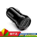 UGREEN ED018 50875 DC 12-24V Dual USB-A 24W Car Charger Black