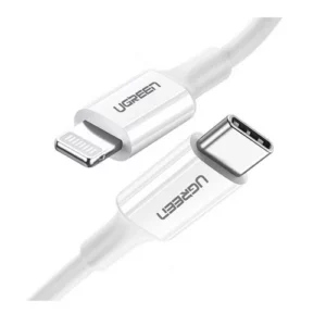 UGreen US171 Lightning To Type-C 2.0 Male Cable WhiteThe USB-C to Lightning Cable supports 3A fast charging and PD current. With this USB-C to Lightning cable, you can charge your devices faster. It also supports data transfer rate up to 480Mbp, 1G large file will be finished in 25s. Built-in overvoltage protection, battery protection and automatic chip identification function provide you with safe charging and high quality.