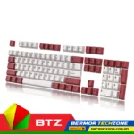 HK Gaming DYE Mechanical Keyboard Keycaps Set | 139 Keys White Red