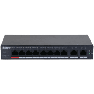 Dahua DH-CS4010-8ET-110 10-Port Cloud Managed Desktop Switch With 8-Port PoE<ul>
 	<li>Compliant with IEEE802.3, IEEE802.3u, IEEE802.3x, and IEEE802.3ab standards</li>
 	<li>Compliant with IEEE802.3af, IEEE802.3at, Hi-PoE, and IEEE802.3bt power supply standards</li>
 	<li>Manages PoE power consumption and PoE power on/off, supporting Intelligent PoE</li>
 	<li>Features a wide operating temperature range and a full metal casing that is fully enclosed and dust-proof</li>
</ul>