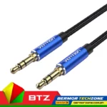 Vention TPE And Cotton Braided Enamelled Copper Gold-Plated 3.5mm Male to Male Audio Cable Blue