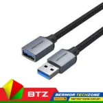 Vention PVC And Cotton Braided Aluminum Alloy 2A 5Gbps USB EXT. Cable 3.0 Gray