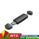 Vention Nickel-Plated 5Gbps USB 3.0-A Male USB 3.1 Gen 1-C Male SD TF Card Reader Black