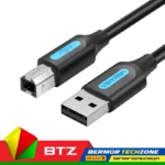 Vention USB 2.0 A Male To B Male PVC Type With Ferrite Cores 15M Cable Black