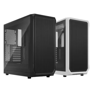 Fractal Design Focus 2 TG Clear Tint Black | WhiteFocus 2 offers a precise straight-forward design which has been carefully engineered to leverage its airflow potential. Its innovative approach to the internal layout creates flow throughout the case, making it enjoyable to build and upgrade in, while optimizing direct cooling to components. The Focus 2 is also adaptable and upgradeable, with available accessories including storage expansions and a USB-C upgrade kit.