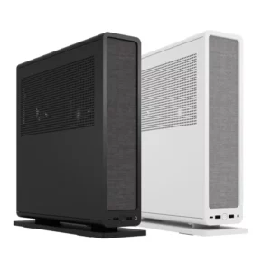 Fractal Design Ridge White | Black mITX PCIe 4.0The Fractal Design Ridge White | Black is a mini-ITX computer case designed for high-performance builds. Its compact size makes it ideal for small form factor systems, while still providing ample space for powerful components.

One of the key features of the Ridge is its support for PCIe 4.0, allowing for high-speed data transfer with compatible hardware. This makes it a great choice for users looking to take advantage of the latest technology.

The case comes with dedicated mounts for up to four 2.5" drives, providing plenty of storage options for your build. It also has three expansion slots, allowing you to install a dual-slot graphics card and other expansion cards.

The front panel of the Ridge features one USB 3.1 Gen 2 Type-C port, two USB 3.0 ports, and a combo jack for audio and microphone input. This provides easy access to your most-used ports and connectors.

For cooling, the Ridge supports up to two 120mm or 140mm fans on the side panel, as well as up to three 80mm fans on the top panel (fans not included). The case also comes with two PWM Aspect fans, each measuring 140mm, to help keep your system cool and quiet.

Cable management is made easy with 13.8mm of space behind the power supply unit (PSU) for routing cables. The case also features a tool-less design with captive thumbscrews on the side panels, making it easy to access your components for maintenance or upgrades.