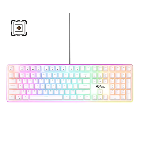 Royal Kludge RK918 White, Wired, RGB, Huano Brown Switch (2) btz ph