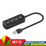 Vention ABS 480Mbps Nickel-Plated USB-A HUB USB 2.0x4 Black