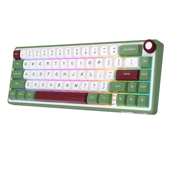 royal kludge r65 single mode rgb 66 keys mechanical keyboard green sand btz ph.webp