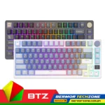 Royal Kludge RK-M75 RGB Hot-Swappable Gasket Gaming Mechanical Keyboard | K Silver Switch | Ocean Blue | Phantom
