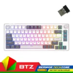 Royal Kludge RKH81 | Tri-Mode RGB 81 Keys Hot Swappable Cyan Switches Mechanical Keyboard | White