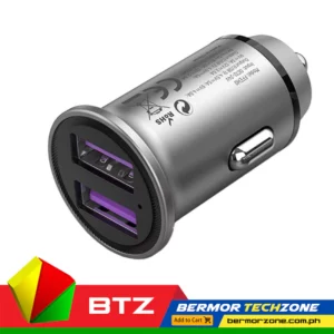 Vention Two-Port USB A+A 30/30 Car Charger Gray Mini Style Aluminium Alloy Type